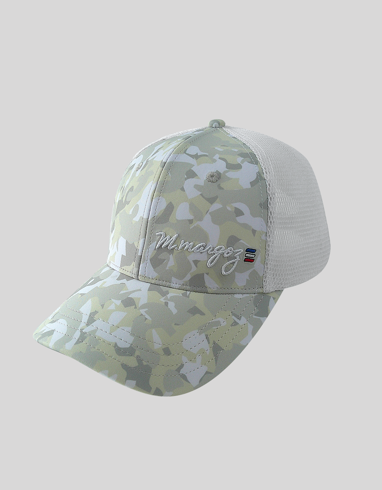 Casquette de camionneur militaire blanche-neige